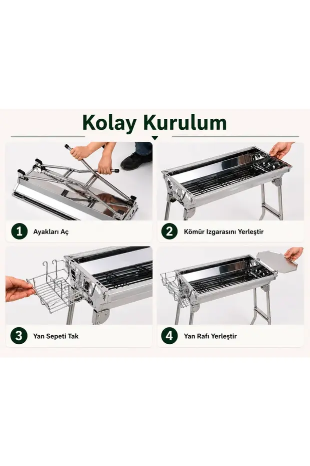 MYClass Grand Grill Katlanır Paslanmaz Çelik Mangal